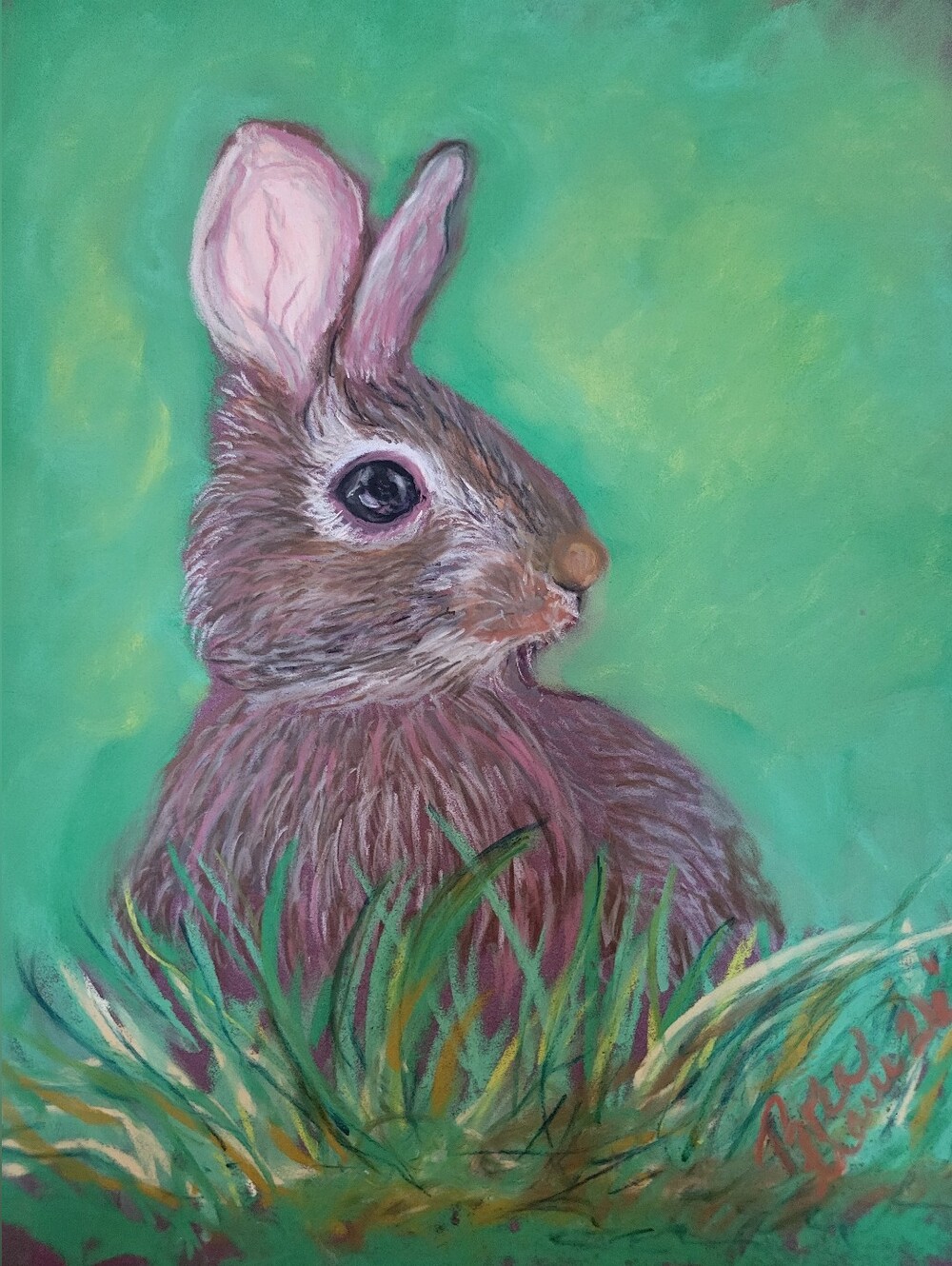 "Brunch Bunny" Original FRAMED Art - Picture 5 of 7